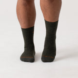 Wide Open Solid Cushioned Micro Crew Socks Men's