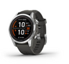 Garmin fenix 7S Pro Solar, Glass, Silver w/Graphite Band