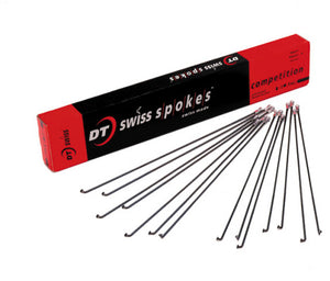 DT Swiss Competition Spoke: 2.0/1.8/2.0mm, 294mm, J-bend, Black- Single